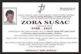 Zora Sušac (1940-2025) - Osmrtnica