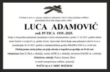 Luca Adamović (1935-2025) - Osmrtnica
