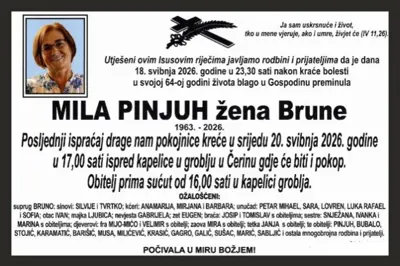 Mila Pinjuh (1963-2026) - Osmrtnica