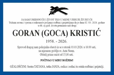 Goran (goca) kristić - Osmrtnica - Osmrtnica, Neum